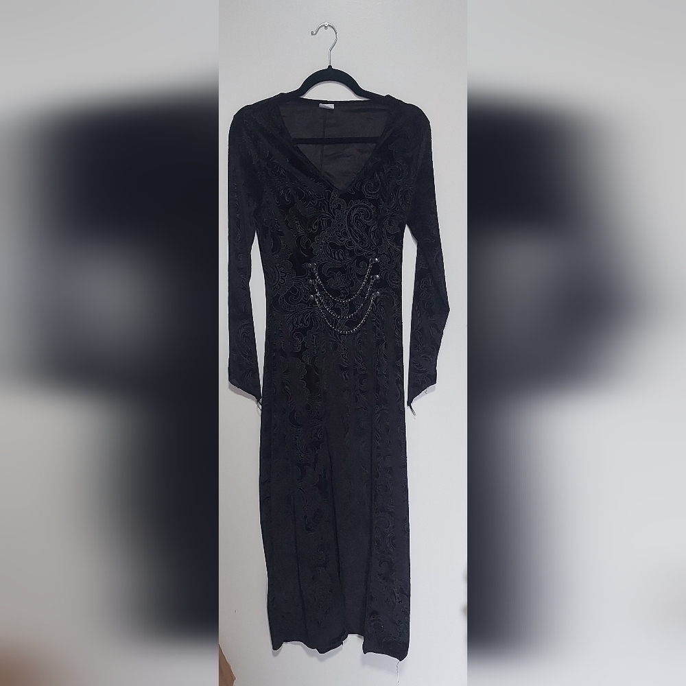 Halloween costume black dress small goth witch